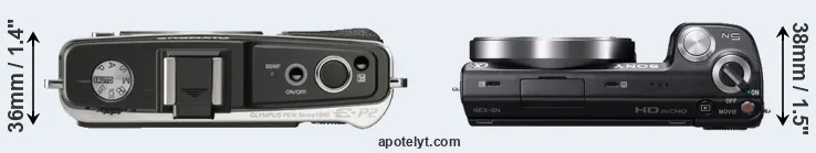 Compare E-P2 versus NEX-5N top