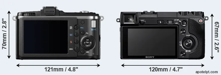 Comparison E-P2 or NEX-7 rear