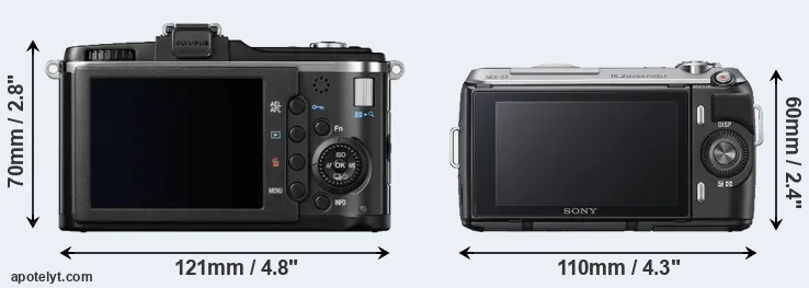 Comparison E-P2 or NEX-C3 rear