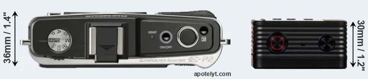 Compare E-P2 versus RX0 top
