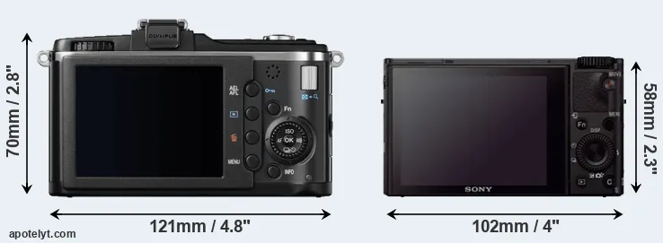 Comparison E-P2 or RX100 III rear