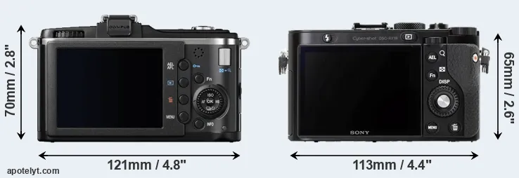 Comparison E-P2 or RX1R rear