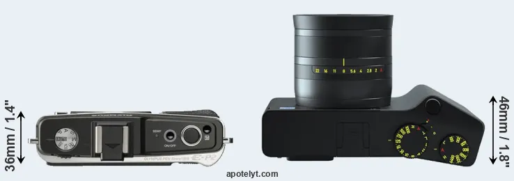 Compare E-P2 versus ZX1 top