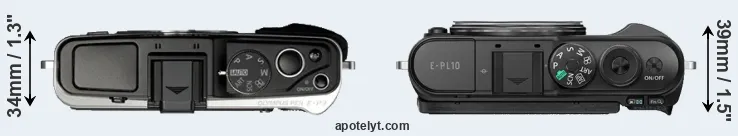 Compare E-P3 versus E-PL10 top