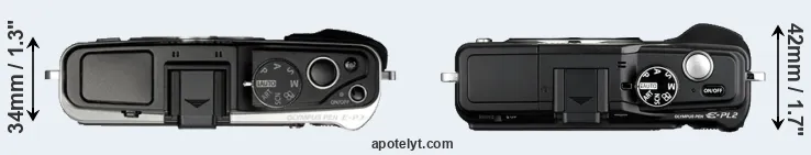 Compare E-P3 versus E-PL2 top