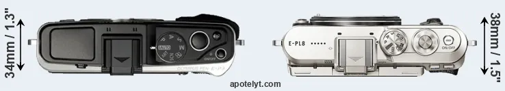Compare E-P3 versus E-PL8 top
