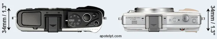 Compare E-P3 versus E-PM2 top