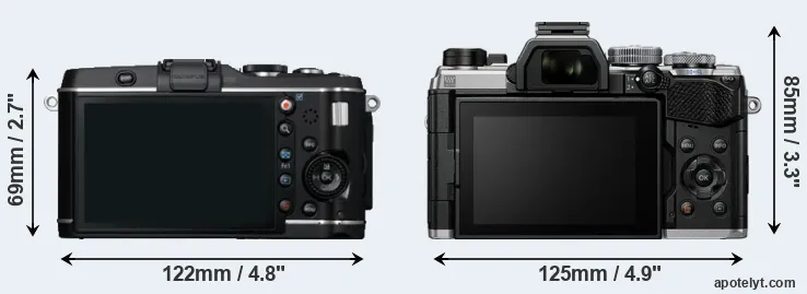 Comparison E-P3 or OM-5 rear