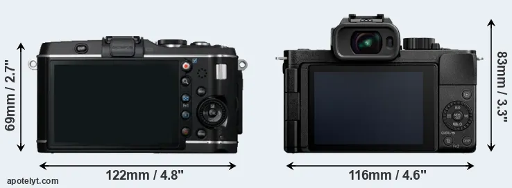 Comparison E-P3 or G100 rear
