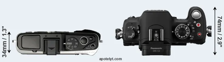 Compare E-P3 versus G2 top