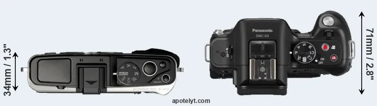 Compare E-P3 versus G5 top