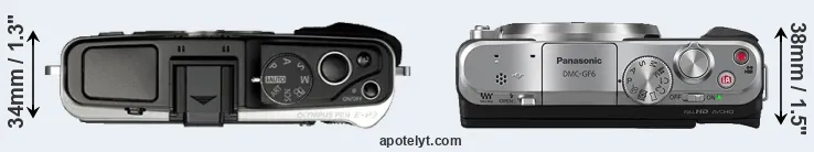 Compare E-P3 versus GF6 top