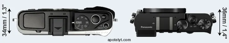 Compare E-P3 versus GM5 top