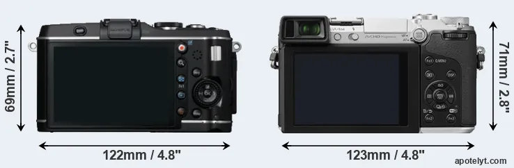 Comparison E-P3 or GX7 rear