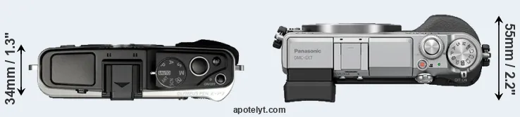 Compare E-P3 versus GX7 top