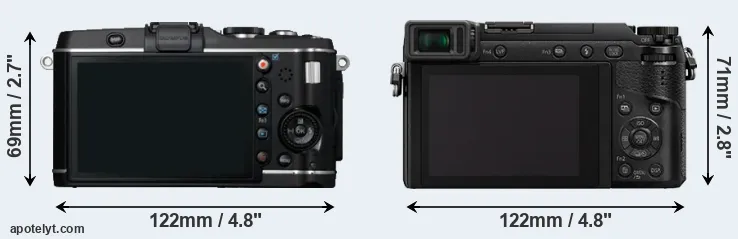 Comparison E-P3 or GX85 rear