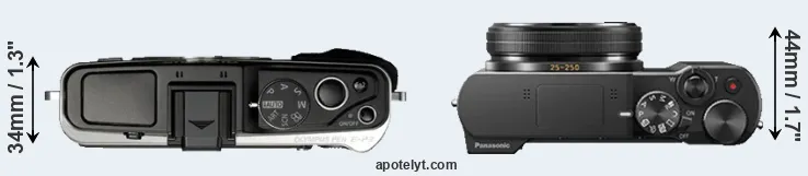 Compare E-P3 versus TZ100 top