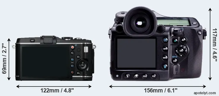 Comparison E-P3 or 645D rear