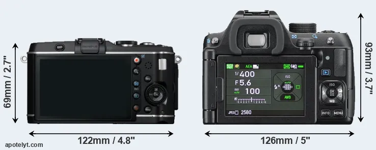 Comparison E-P3 or K-70 rear