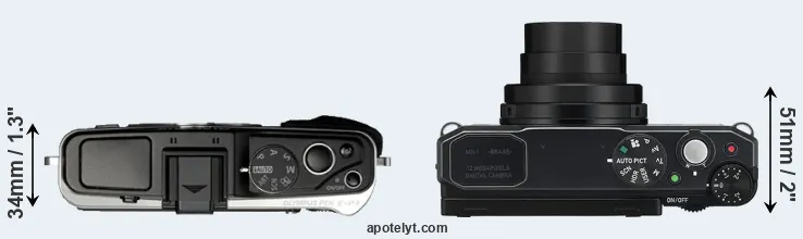 Compare E-P3 versus MX-1 top