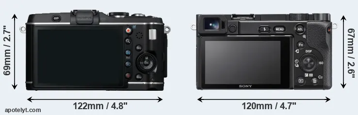 Comparison E-P3 or A6100 rear