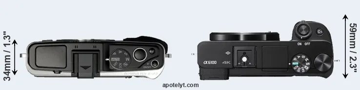Compare E-P3 versus A6100 top