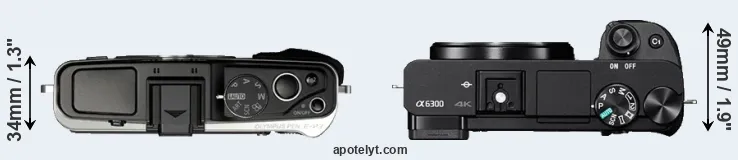 Compare E-P3 versus A6300 top