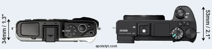Compare E-P3 versus A6500 top