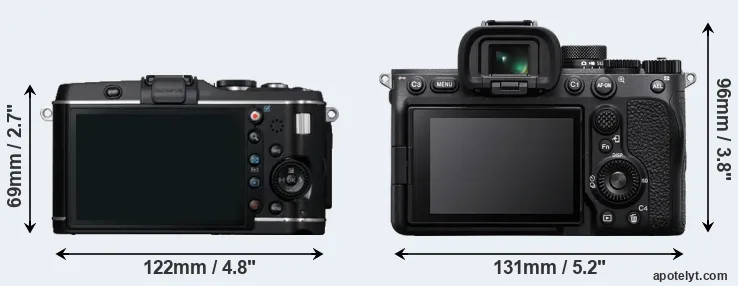 Comparison E-P3 or A7 IV rear