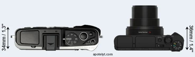Compare E-P3 versus HX80 top