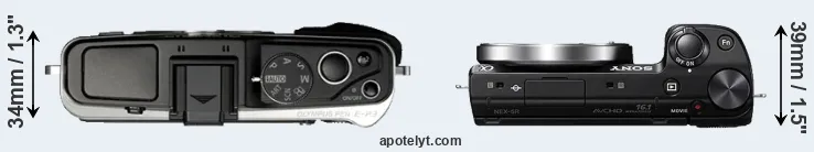 Compare E-P3 versus NEX-5R top