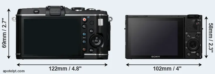 Comparison E-P3 or RX100 IV rear