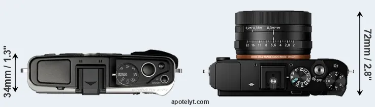Compare E-P3 versus RX1R II top