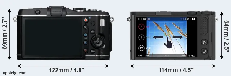 Comparison E-P3 or M1 rear