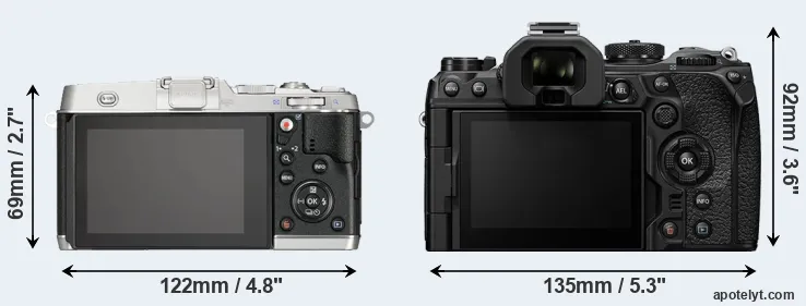 Comparison E-P5 or OM-1 rear