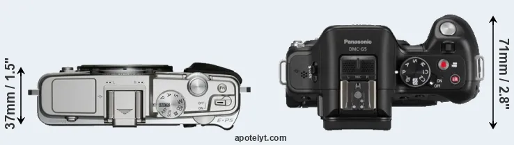 Compare E-P5 versus G5 top