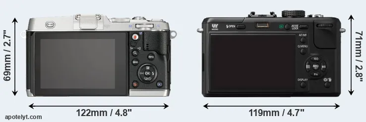 Comparison E-P5 or GF1 rear