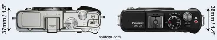 Compare E-P5 versus GF1 top