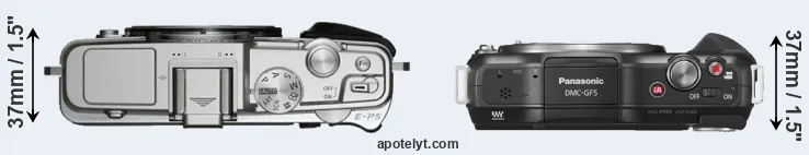 Compare E-P5 versus GF5 top