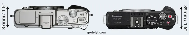 Compare E-P5 versus GX1 top