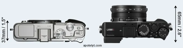 Compare E-P5 versus LX100 II top