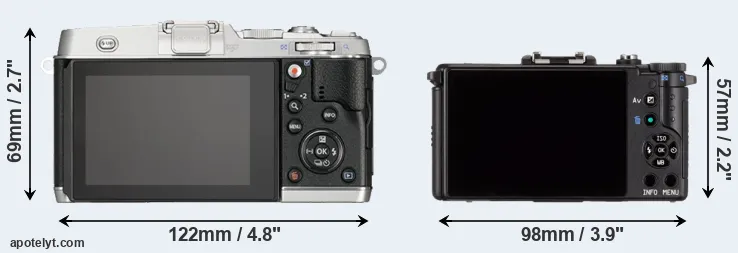 Comparison E-P5 or Pentax Q rear