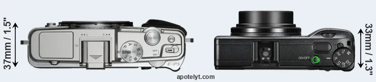 Compare E-P5 versus GR III top
