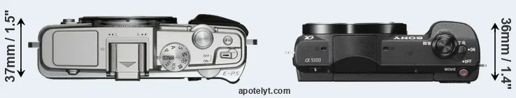 Compare E-P5 versus A5100 top
