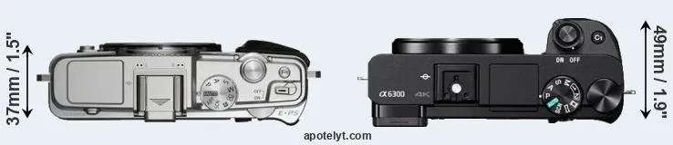 Compare E-P5 versus A6300 top
