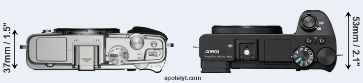 Compare E-P5 versus A6500 top