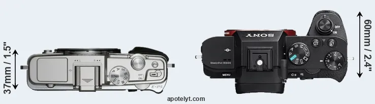Compare E-P5 versus A7 II top