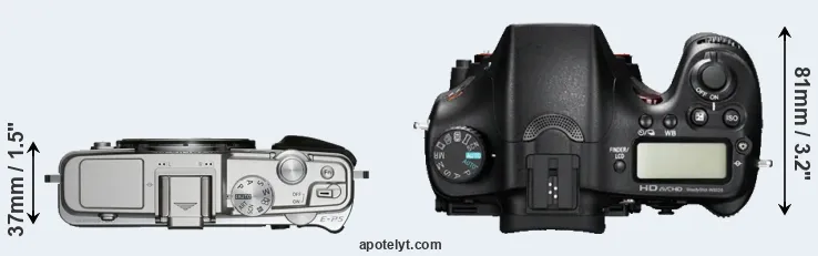 Compare E-P5 versus A77 top