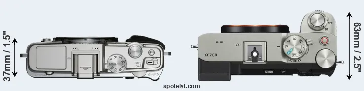 Compare E-P5 versus A7C R top
