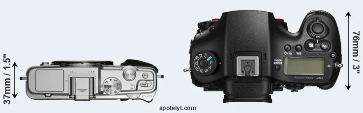 Compare E-P5 versus A99 II top